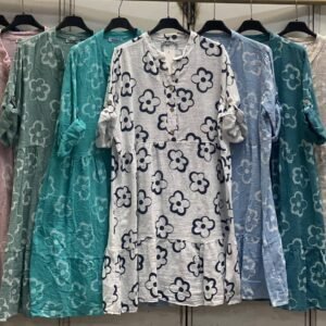 Lněné béžové šaty