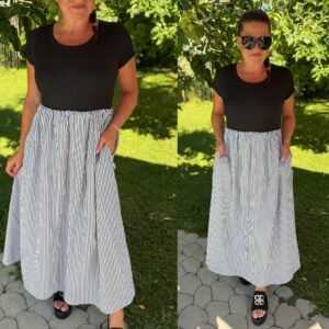 Šaty dlouhé - pruhy