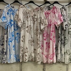 Šaty  Leona modrobílé - tmavě