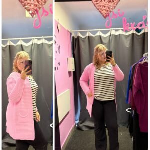 Jemný růžový cardigan