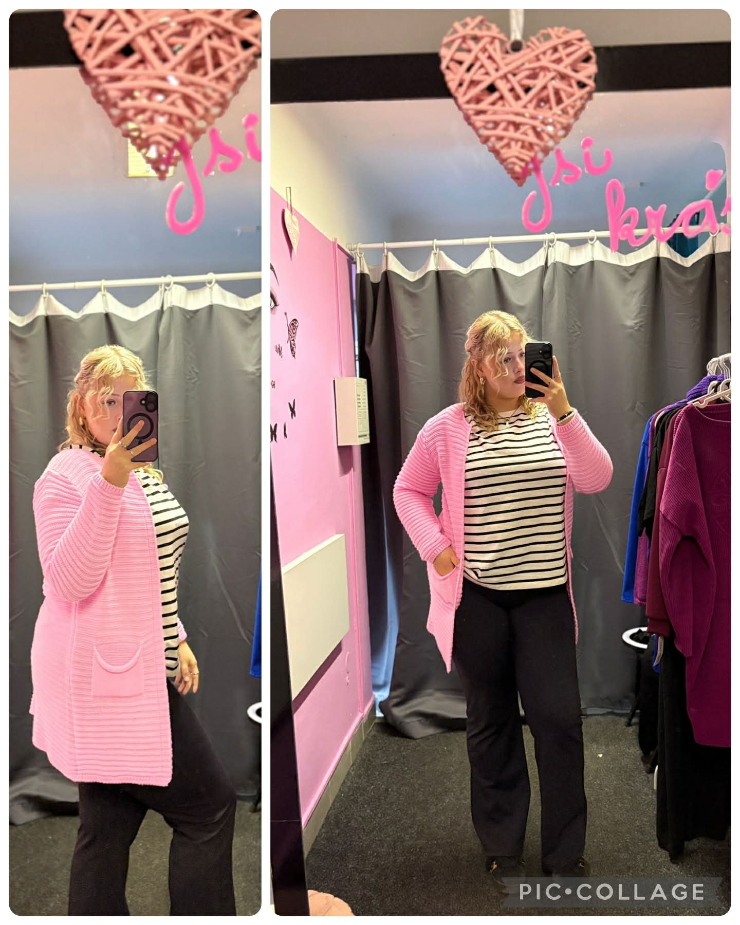 Jemný růžový cardigan