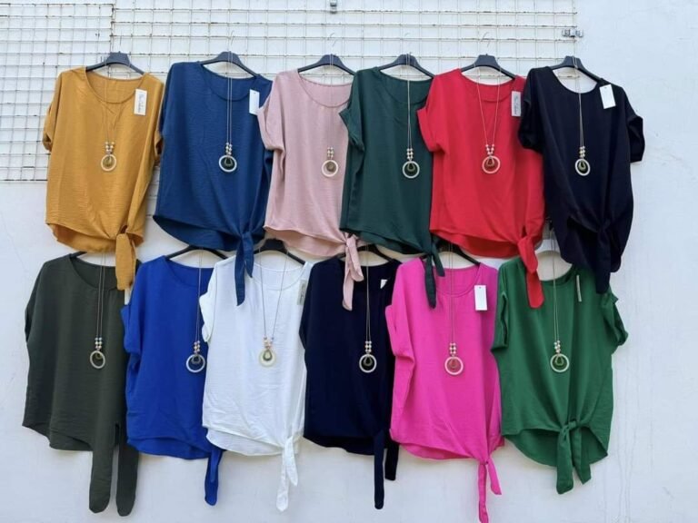 Stylová halenka s uzlem + náhrdelník ZDARMA 💎 ZELENÁ