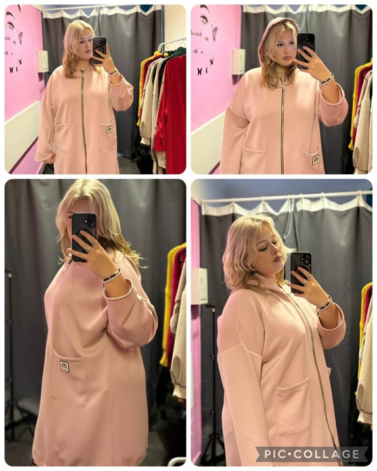🎀 Stylová růžová mikina na zip s kapucí 🎀
